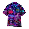3D Printed Colorful Music Hawaiian Shirts For Men Cool 80s Patterns Blouse Summer Vacation Short Sleeves Tops Loose Aloha Shirts 4