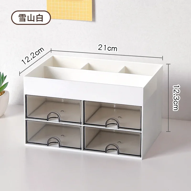 심플하고 창의적인 투명 서랍 보관함, 어린이 여아 학생 사무실 책상 장식, 대용량 펜꽂이