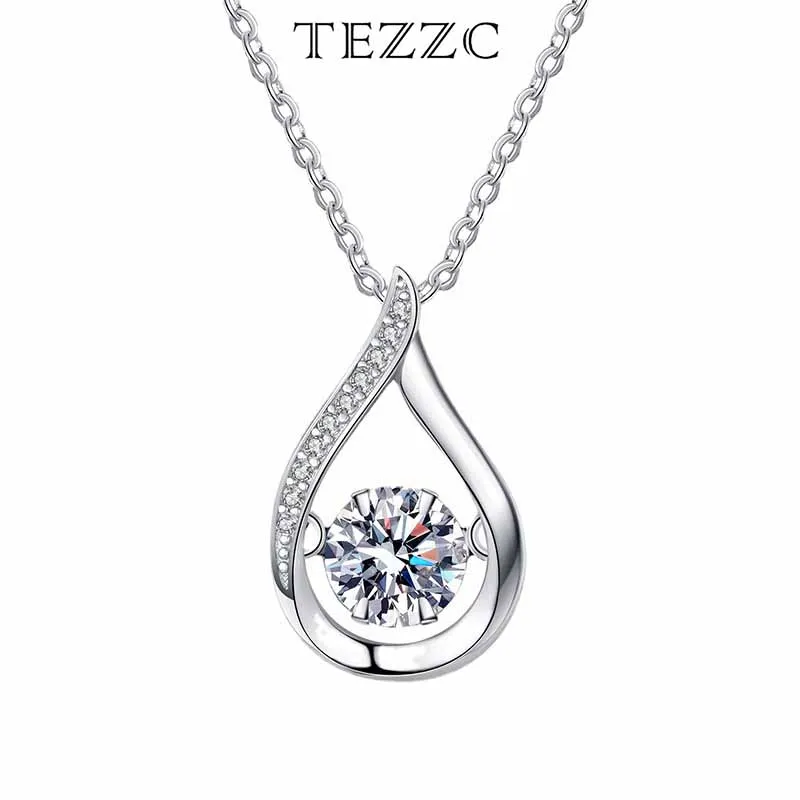 

Tezzc 1CT Moissanite Necklace Earrings for Women's with GRA S925 Sliver Suitable for Valentine's Day occasions Fine Jewelry Gift