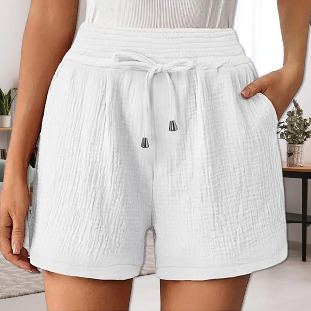

Женские универсальные шорты на шнуровке, удобные трапециевидные шорты с высокой талией и боковыми карманами для повседневной носки и занятий спортом