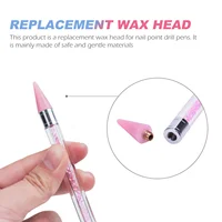 12 Pcs Point Drilling Pen Wax Head Tip Picker Replacement Manicure Nail Rhinestones The Replacements 1
