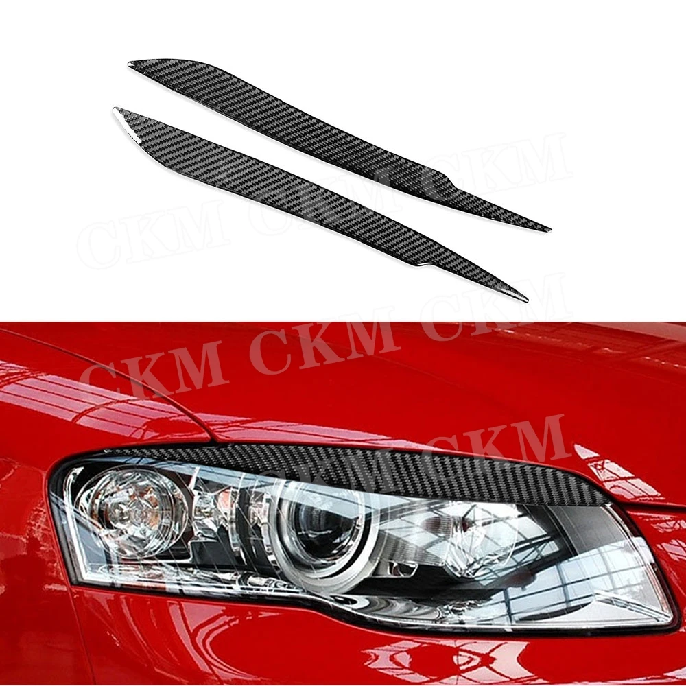 Foglamp Anteriore In Fibra Di Carbonio Adesivi Per Sopracciglia Cover Body Kit Accessori Per Audi A6 C6 4F A4 S4 B7 Sedan Tt Mk1 1998-2009