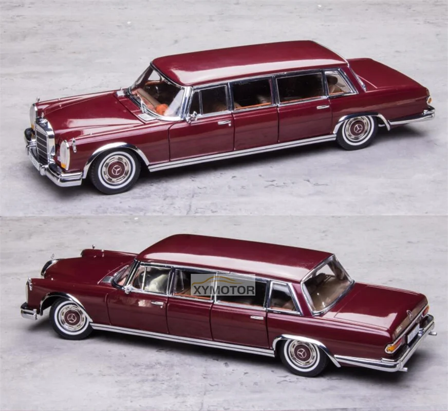

Sunstar 1/18 для Benz 600 Pullman W100 удлиненная литая модель автомобиля красные игрушки подарки хобби демонстрация коллекционные украшения