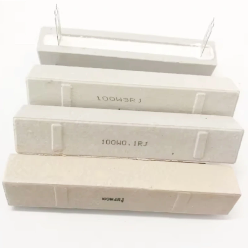 1pcs 100W Cement Resistor 5% 0.1 0.5 1 1.5 2 2.5 3 3.3 4 5 6 8 10 12 15 20 25 30 47 50 100 150 200 250 300 500 1K Ohm