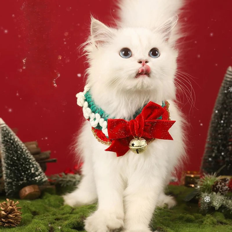 

Одежда для кошек, шарф для домашних животных, ошейник для кукол, шапка для котят, осенне-зимнее украшение, зимняя шаль для собак, Рождество