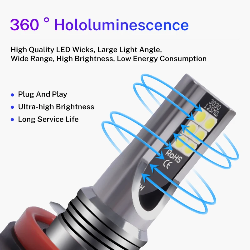 LED fog and headlight bulbs 2pcs