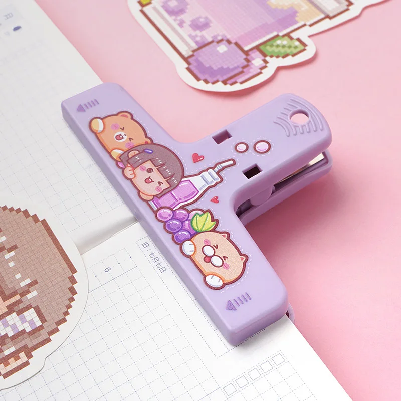Paper Binder Book Clips Cute Cartoon Office Supplies