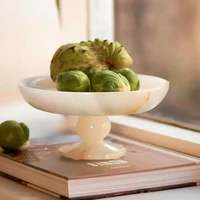 White Onyx Natural Marble Serving Tray for Dessert and Bread Luxury Fruit Bowl for Kitchen Counter or Dining Room Table 1