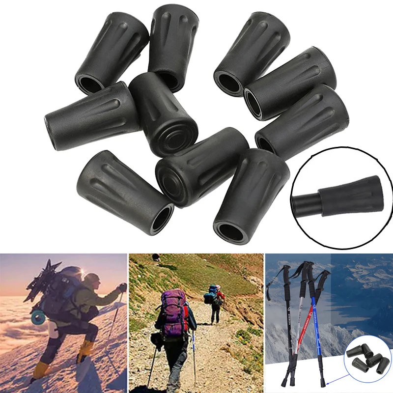 10Pcs Trekking Pole Nordic Walk Stick Cane Protector Cap Tip Rubber Climb Sostituzione Alpenstock Outdoor Camping Escursionismo Tools