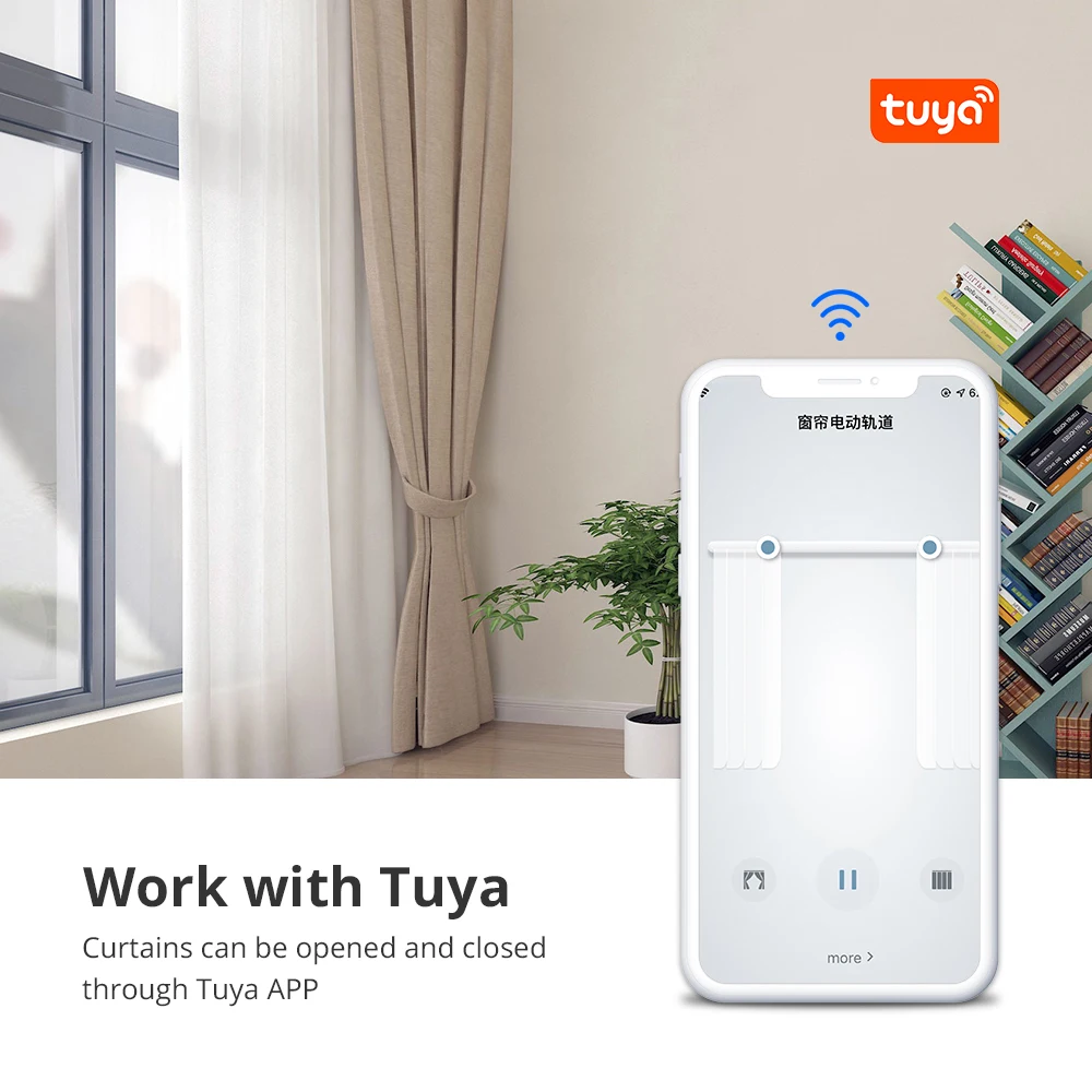 Zemismart Homekit WiFi Smart Curtain Motor Work with HomePod Mini Siri Voice Control for Electric Curtain Track Rails