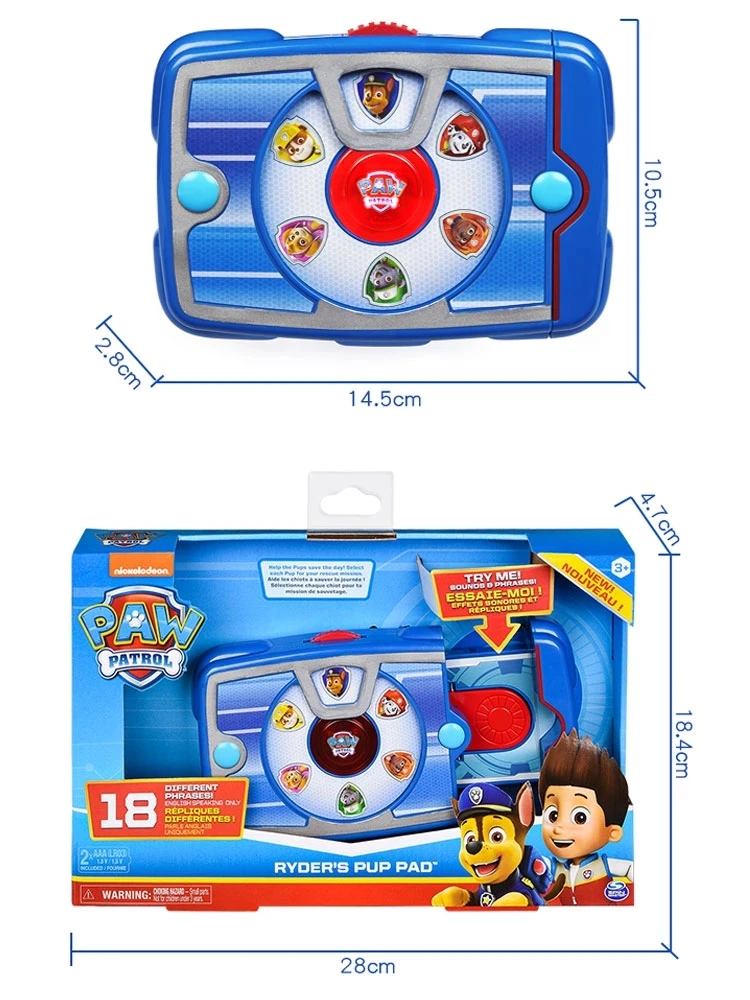 PAW Patrol Anime services.com Ryder Pad pour enfants, lanceur de tablette  Mission, équipe de sauvetage, tapis d'appel pour chien, jouets sonores  cosplay, cadeau beurre