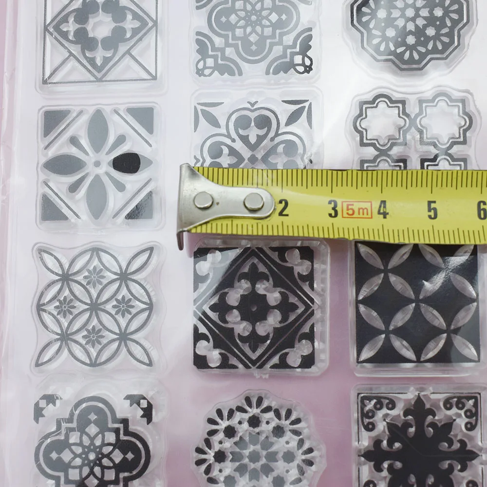 Baroque Morocco Square Mandala Lace Clay Stamp for Polymer Clay Earring Jewelry