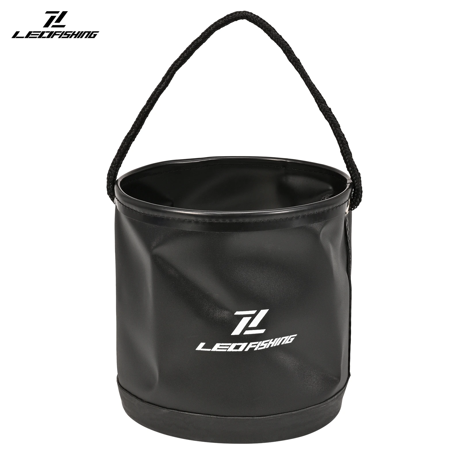 LEOFISHING PVC Coated Folding Fishing Barrel Basket 4L Waterproof Outdoor Essential Fish Protector Accessories