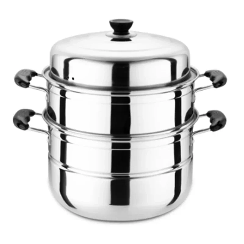 Multifunctional Large-capacity Cooking Pot Stainless Steel Two-layer And Three-layer Thick Steam Soup Pot For Household