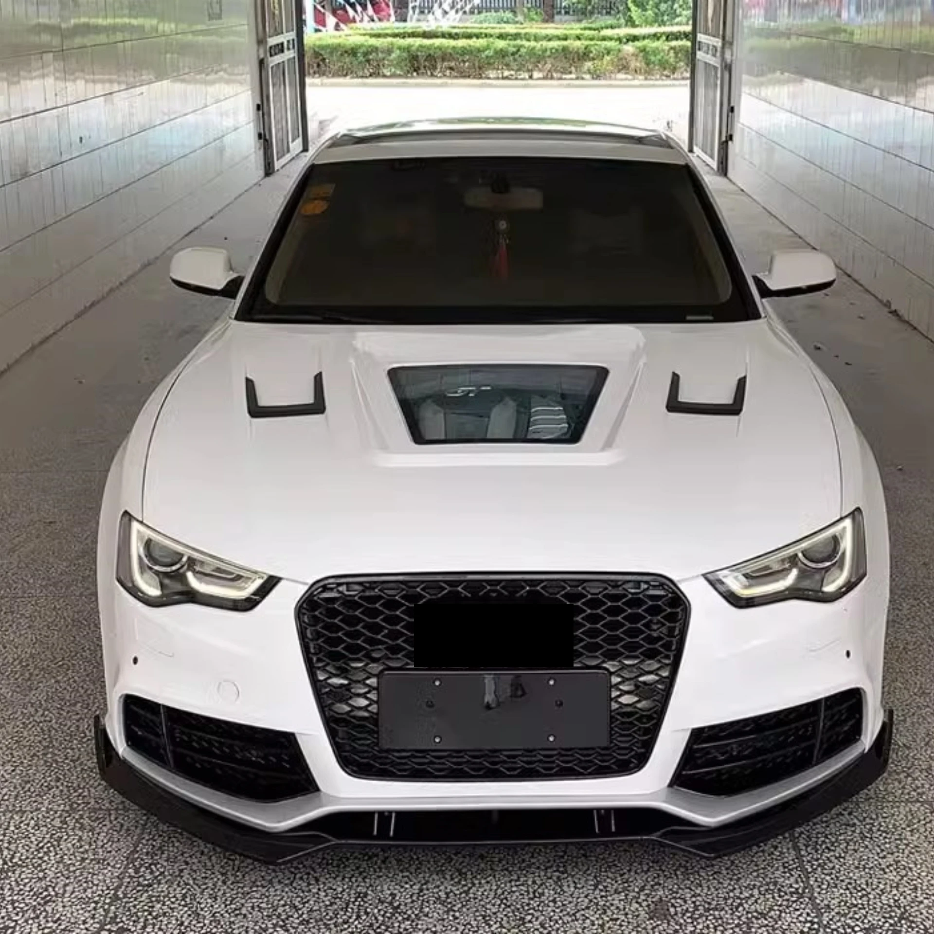 Body Kit Iron Engine Cover Transparent Hood for Audi A5 S5 RS5 13-16 Light Weight Bonnet Car Accessories