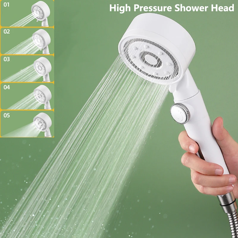 HighPressureShowerHead5ModesAdjustableShowerheadswithHose