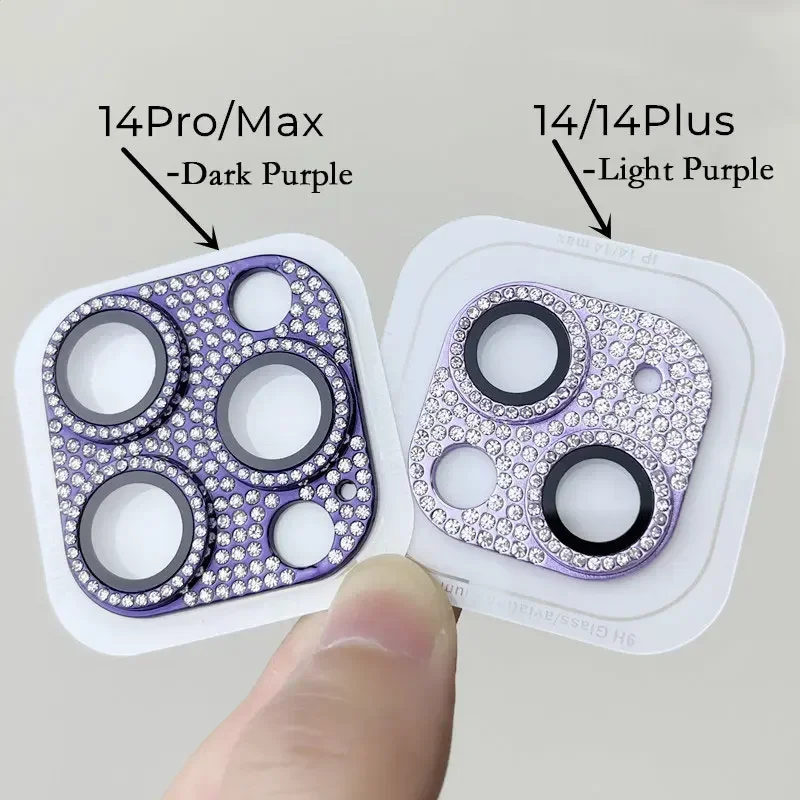 Glitter Rhinestone Camera Lens Protector with Glass Finish