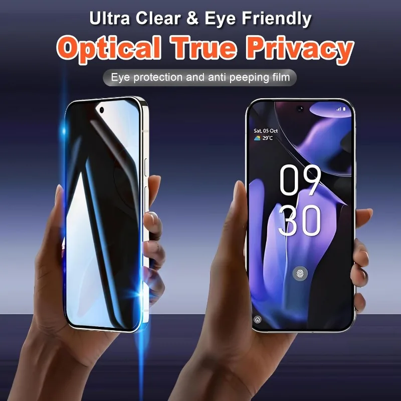 2-Pack Fingerprint Unlock Privacy Screen Protector with Easy Installation - Tempered Glass Cover
