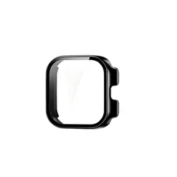 Enhanced Protective Bumper Case with Tempered Glass for Redmi Watch 6 Active (Black)