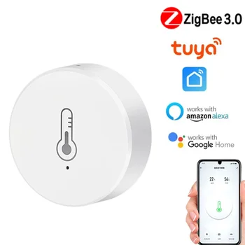 Tuya ZigBee 온도 습도 센서, 스마트 홈 감지기, 앱 실시간 모니터, 알렉사 구글 지그비 허브와 작동 필요