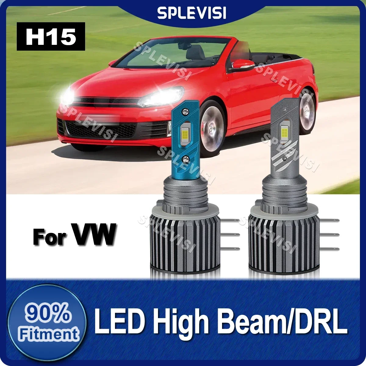 2 Pz H15 15000Lm Canbus Led High Beam/Drl Day Running Light Per Vw Golf Alltrack Golf Vii 5 G1 Golf Mk6 Convertibile Hatchback