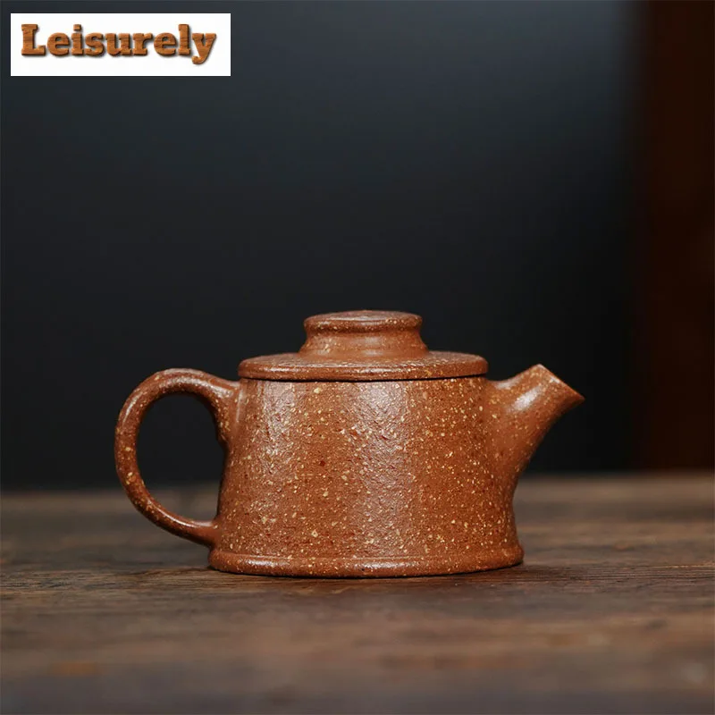 70ml Exquisite Yixing Purple Clay Teapots Handmade Giant Wheel Pot Raw Ore Coarse Sand Tea Brewing Kettle Zisha Tea Set Teaware