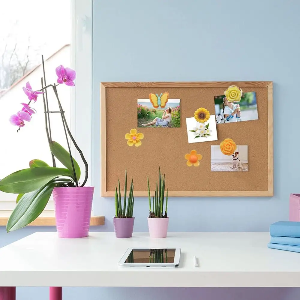 30Pcs DIY 나비 푸시 핀 3D 다채로운 엄지 못 재사용 가능한 다기능 꽃 푸시핀 학교 문구