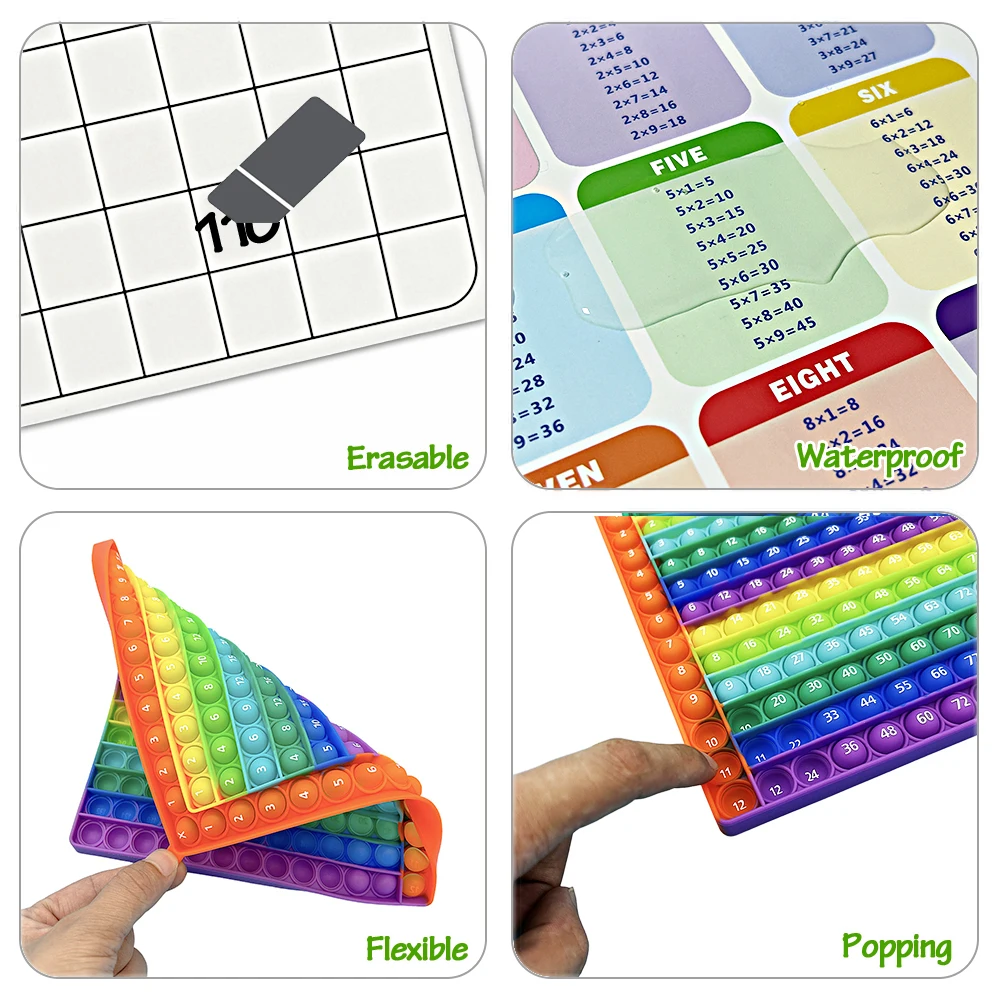 12x12 Multiplikation Mathe-Spiele Karteikarten-Set Löschbarer Stift Schreibtafel Lernspielzeug Wiederverwendbare Übungskarten für Kinder ab 3 Jahren – Detail 13