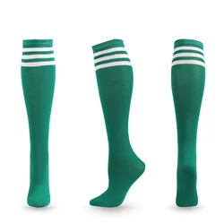 Unisex Non-Slip Striped Compression Knee-High Sports Socks - One Size (238-GreenWhite)