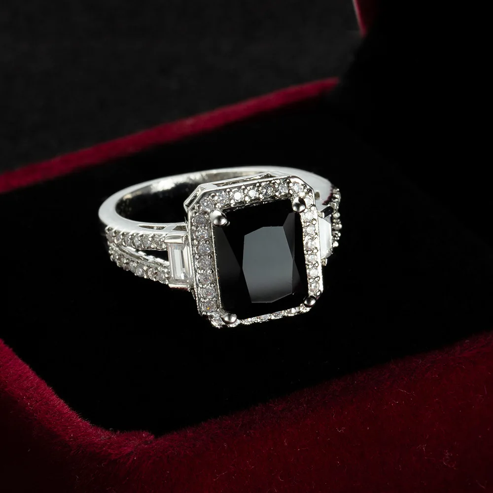 925 Sterling Silver Zircon Stone Ring For Women Wedding Promise Ring