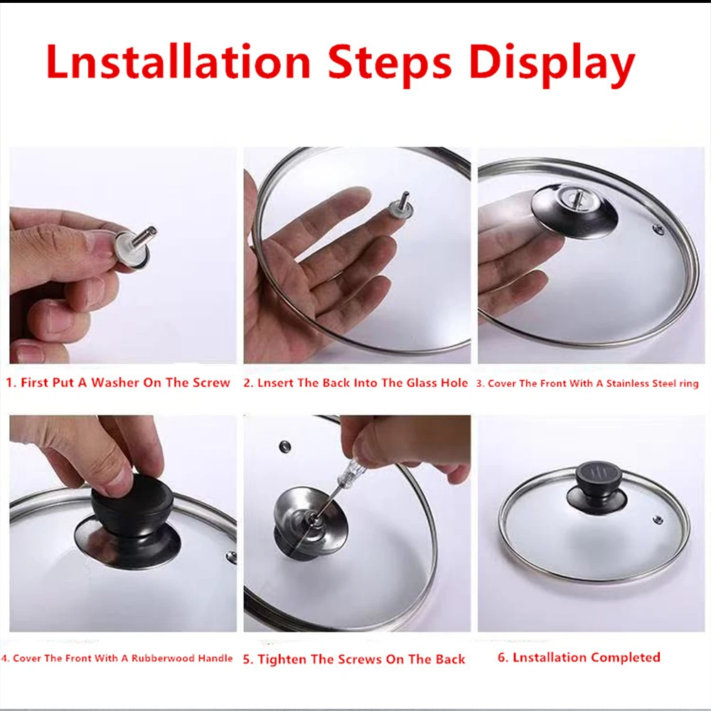 Tempered Glass Pot Cover Anti-Scalding Circular Frying Visible Cooking Utensil