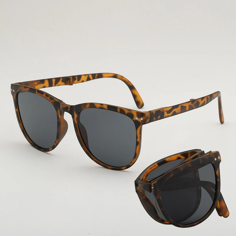 Folding Sunglasses For Women Oval Frame Uv400 Protection_voghion.com