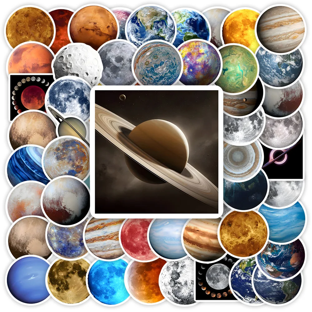 

Planet Universe Stickers Galaxy Moon Earth Mars DIY Toy Gift Decorative Graffiti Decal for Phone Laptop Scrapbook Waterproof