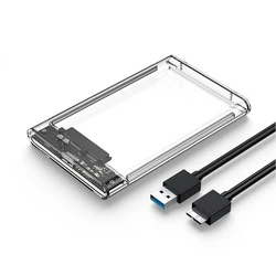 High - Speed 2.5 USB 3.0 SATA External HDD/SSD Enclosure (Transparent shell)
