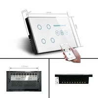 Melery สวิทช์พัดลมความเร็วสวิทช์ Wifi สมาร์ท Tuya Light 4Gang Glass Touch Sensor Panel Power Monitor ระยะไกล Alexa Google Home 3