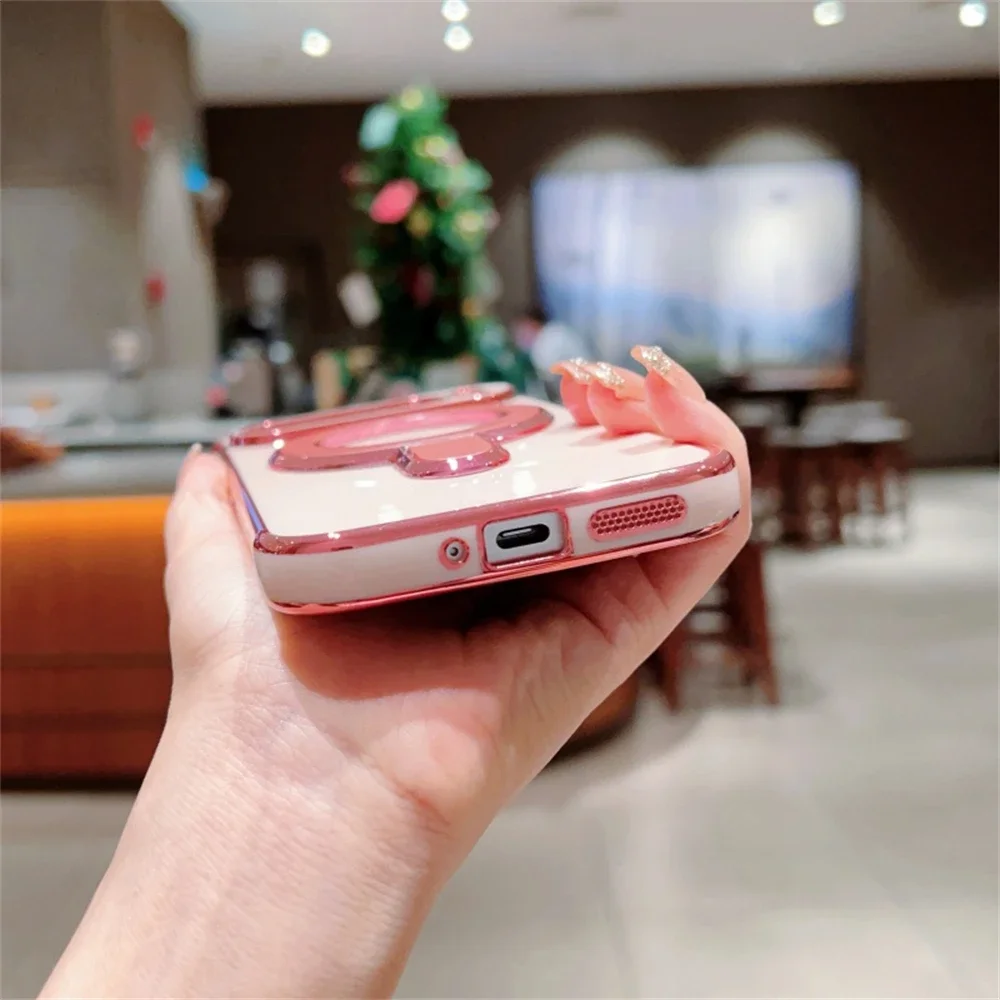 Magnetic Phone Case with Magsafe Plating and Love Heart Stand Holder