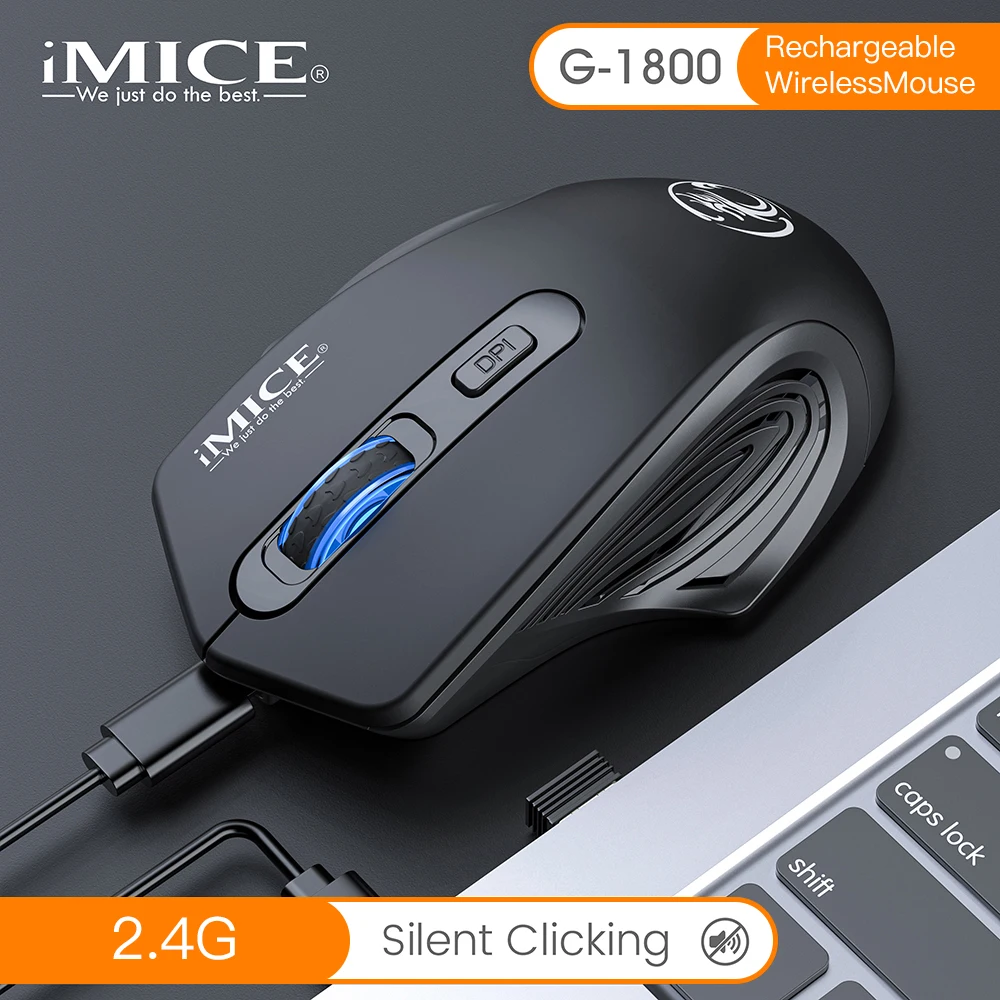 

iMice Wireless Mouse Rechargeable Type C Silent Mute 1600DPI Optical Computer Mini Mause Ergonomic Mice For Laptop PC