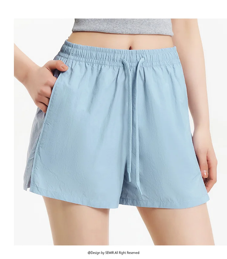 Semir Casual Pants Women Cool Feeling Loose Slimming 2025 New Summer Moisture Wicking Split Hem Textured Shorts Minimalist