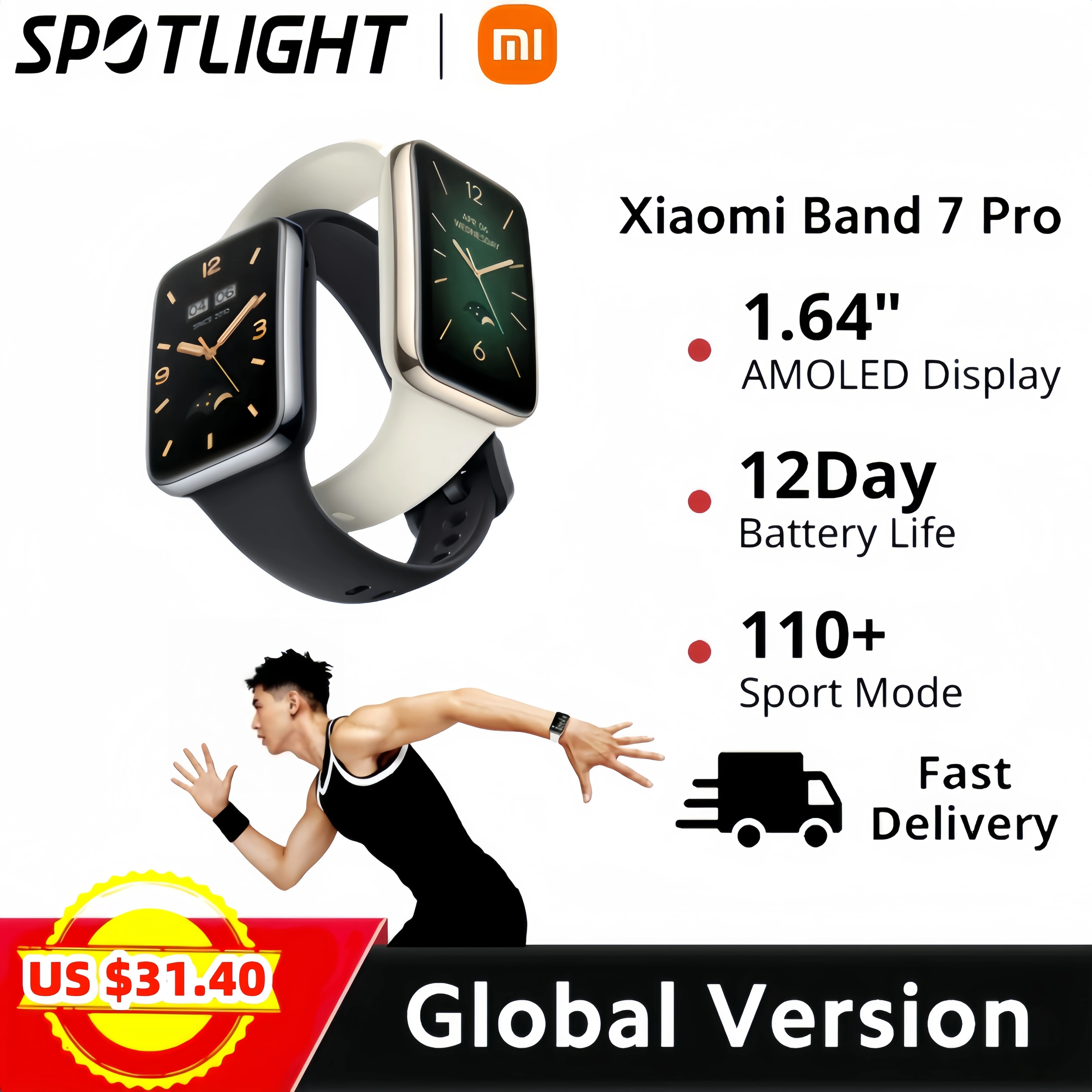 Original Global Version Xiaomi Mi Band 7 Pro AMOLED Screen Blood Sleep Breathing Oxygen Monitoring Health Management Smart Watch smart watch