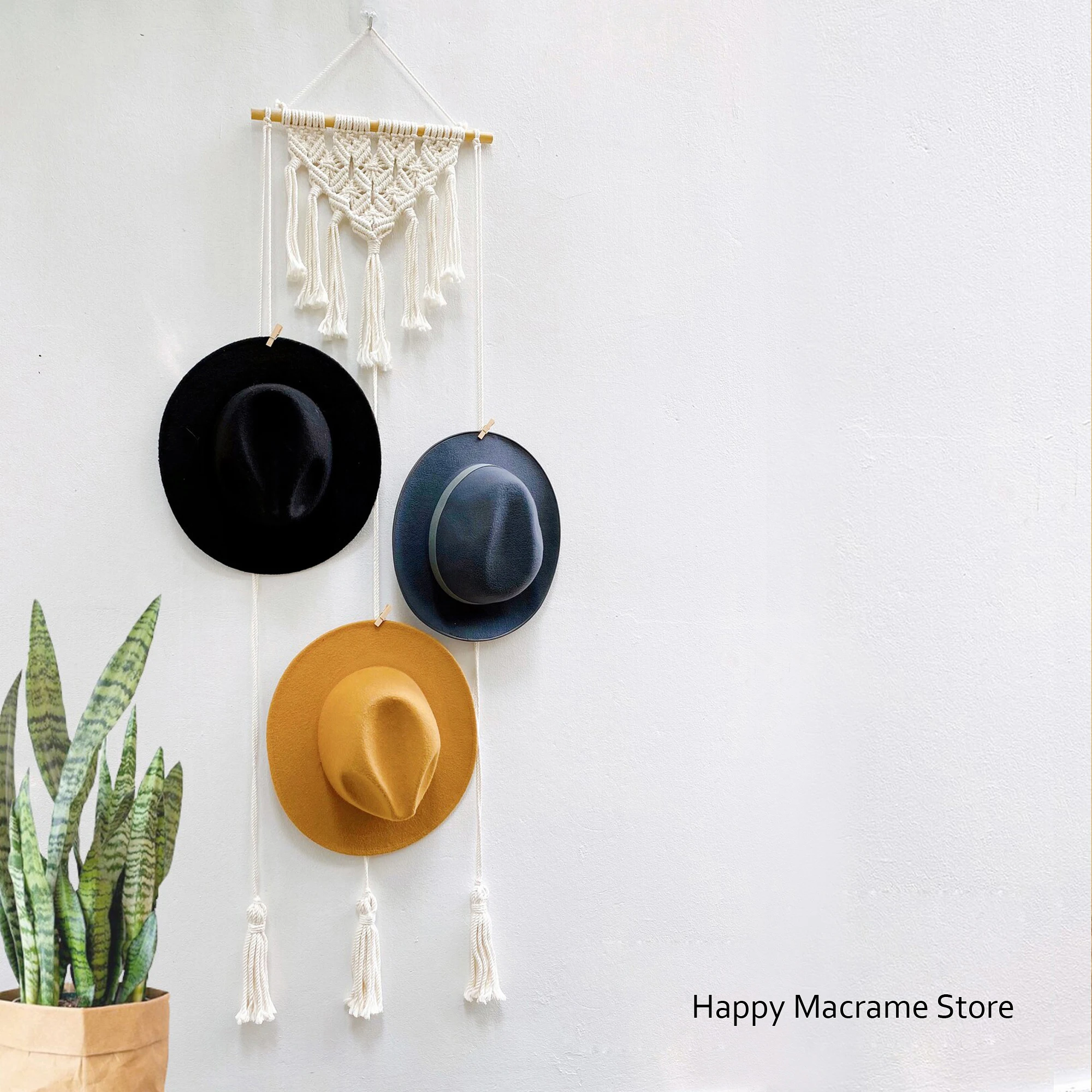 

Bohemian Style Hat Organization Hat Display Cap Rack Display For Boho Bedroom, Farmhouse Hat Hanger For Decoration Tapestry