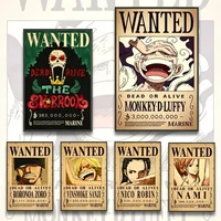 لوحة كانفاس جدارية أنمي ون بيس - ملصقات المكافآت وتشكيلة الأبطال | One Piece WANTED! Poster Canvas Wall Art - Luffy, Zoro, Sanji, Ace