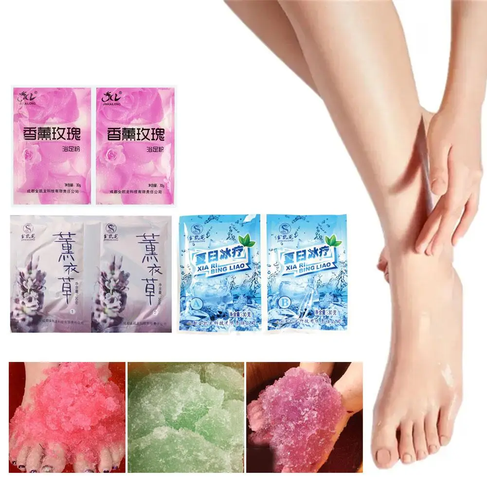 

60g Rose Bubble Bath Powder Foot Bath Crystal Mud Body Care Salt Exfoliation SPA Foot Skin Scruber Bath P4A1