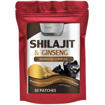 Vendita calda 30 cerotti Shilajit e integratore al ginseng: fornisce energia e resistenza, migliorano il cervello e la memoria, supporto immunitario