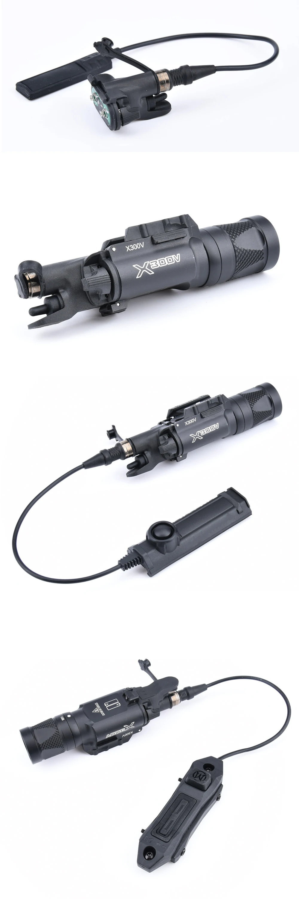 Description Picture 2 of itemWADSN Tactic X300 X300U Flashlight Metal Pistol Lights MLOK Hunting Weapon Scout Light with Dual Function Pressure Switch Tape