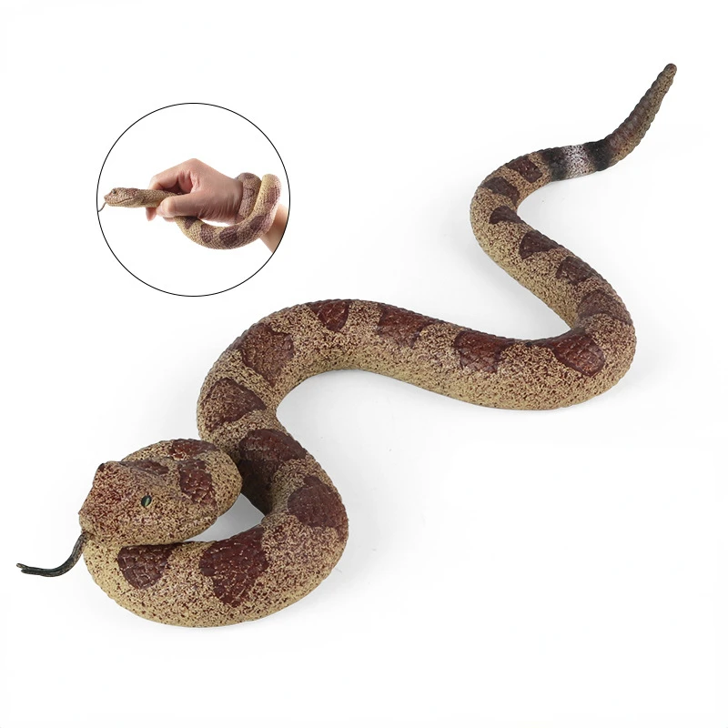 

OozDec Rattlesnake TPR Soft Rubber Snake Hood-snake Golden Python Animal Model Halloween Trick Toy, All Saints' Day Toy