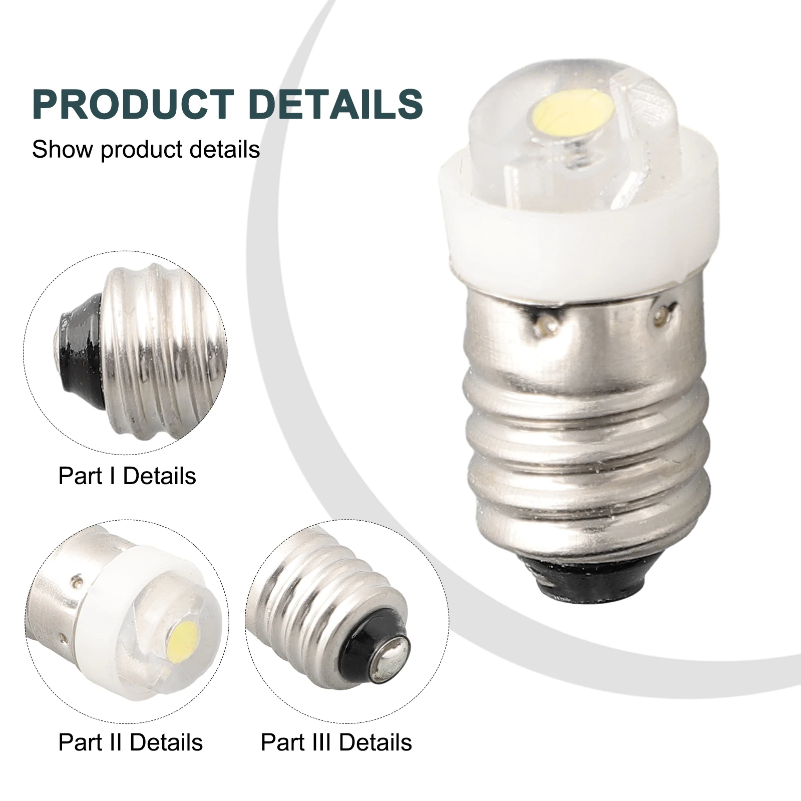 Lantern Bulbs 3V 4.5V 6V 0.5W E10 LED Indicator Signal Instrument Screw Mouth Small Bulb Flashlight Replace Accessories