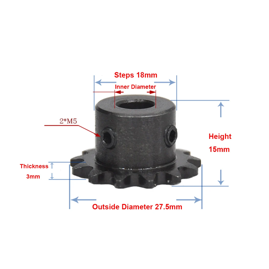 Motor Gear Transmission Gear Industrial Drive Sprocket 1pc 04C Chain Gear 45# Steel 12 Teeth Industrial Sprocket Wheel With Top Wire Bore 5mm 6mm 8mm 10mm 12mm