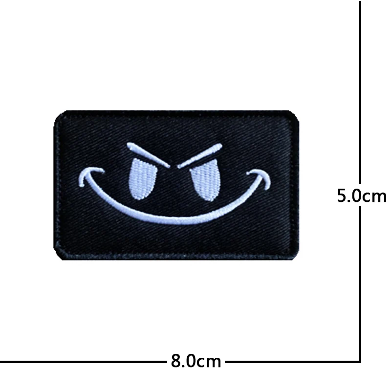 Description Picture 5 of itemSmiley StylesFace Patch Badges Round Smiley Patch 3D Hook Loop Stickers military tactics Armband for Bags Clothing Decoration