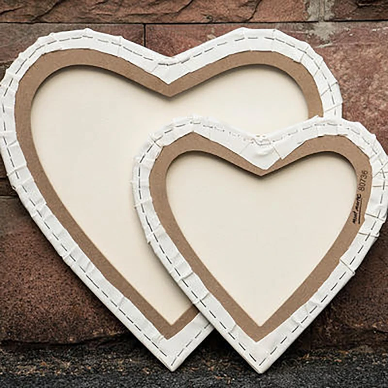 1 pcs Heart-shaped Cotton Wood Frame Watercolor Canvas Board Plate Painting  Crafts For Artist Canvas