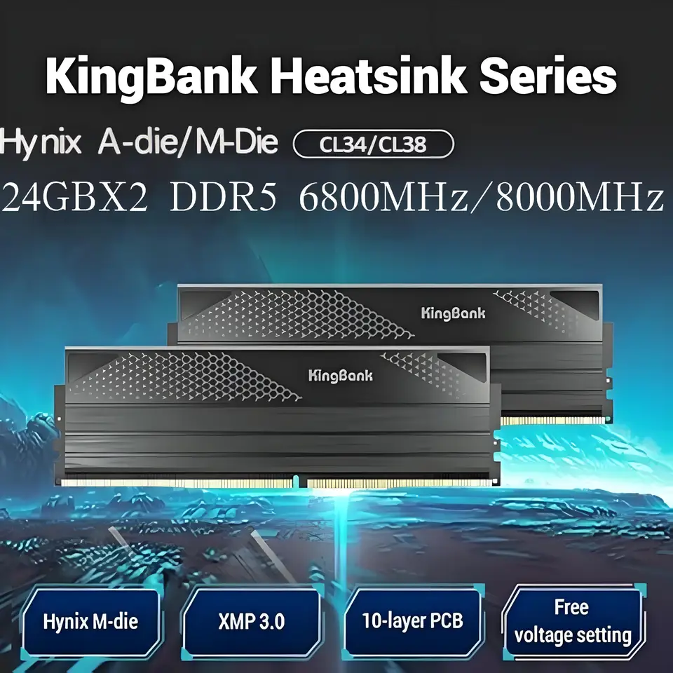 KingBank DDR5 8000 48GB (24GBx2) 未使用品 KingBank memoria ram 24GBX2 DDR5 6800MHz/8000MHz Gaming Desktop